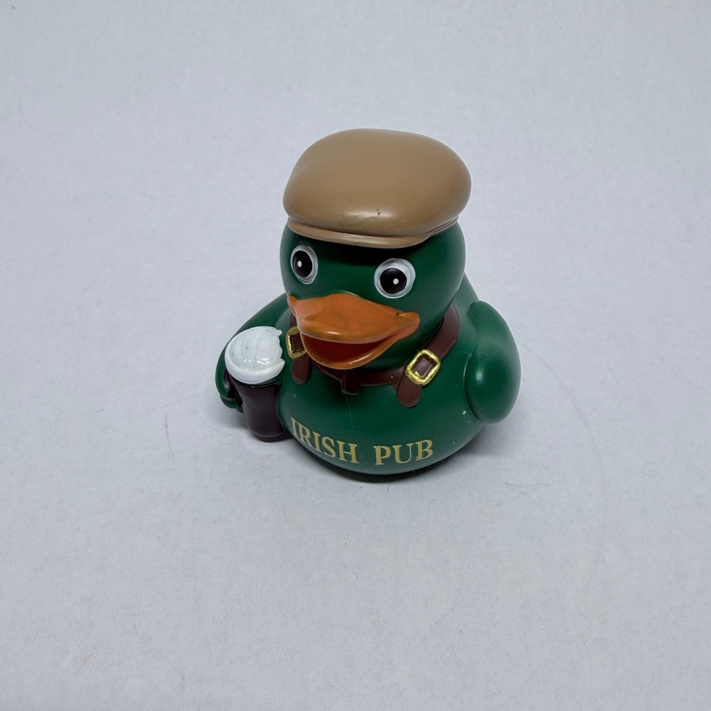 Irish Pub Rubber Duck Green St Patricks Day Novelty Collectible Flat Cap Pint